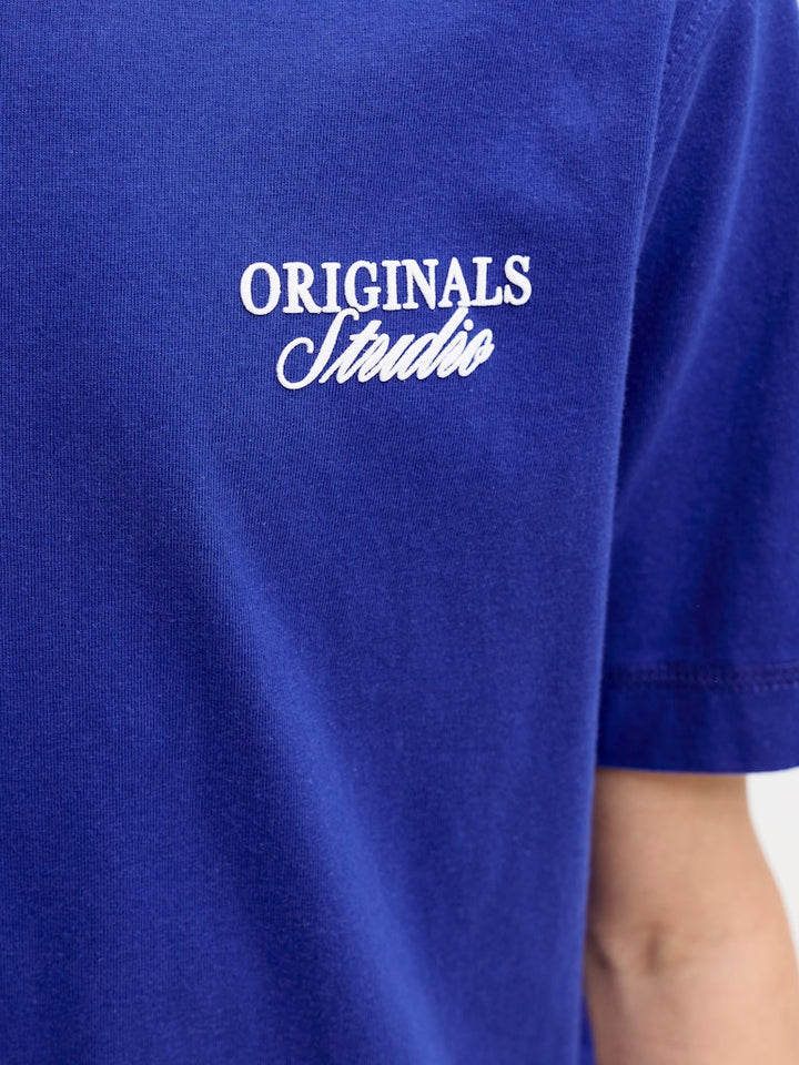 Jornorrebro Typo Tee Ss Crew Neck Sn Jnr - Kobalt