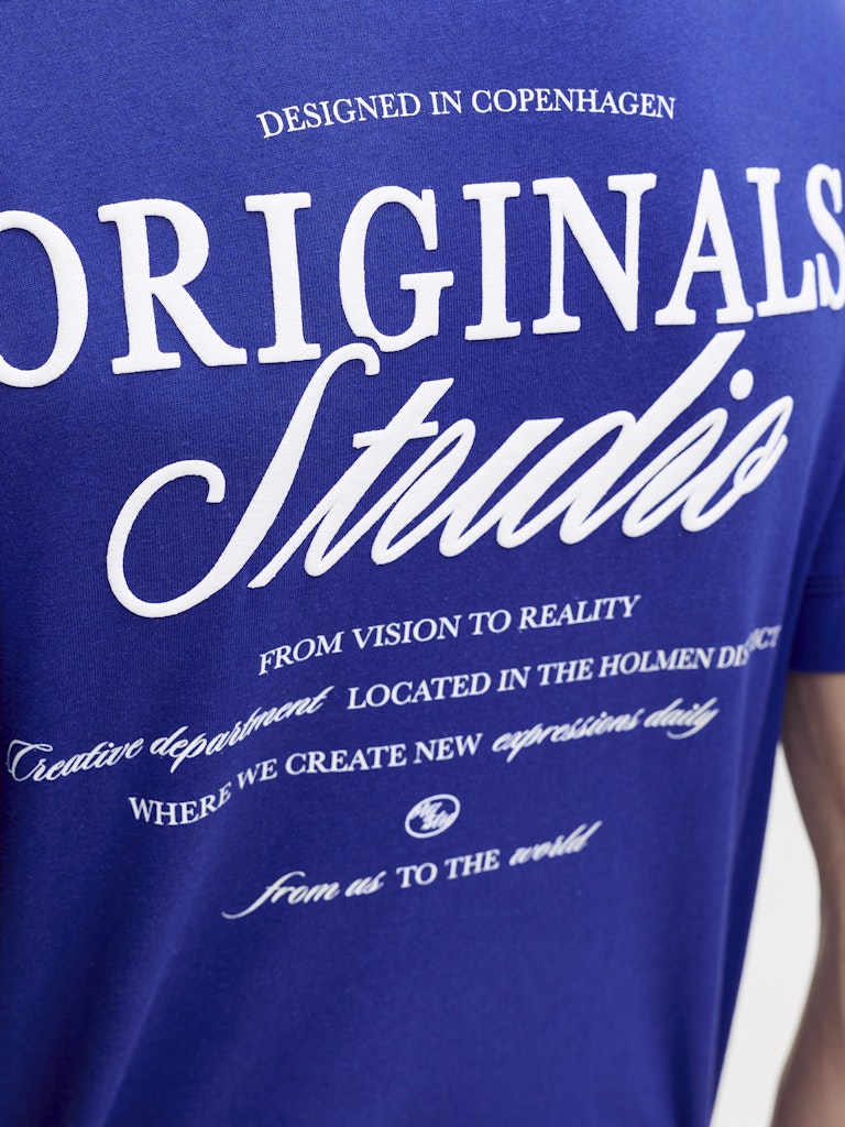 Jornorrebro Typo Tee Ss Crew Neck Sn Jnr - Kobalt