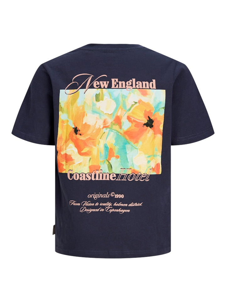 Jormontauk Back Graphic Tee Ss Ea26 Jnr - Navy