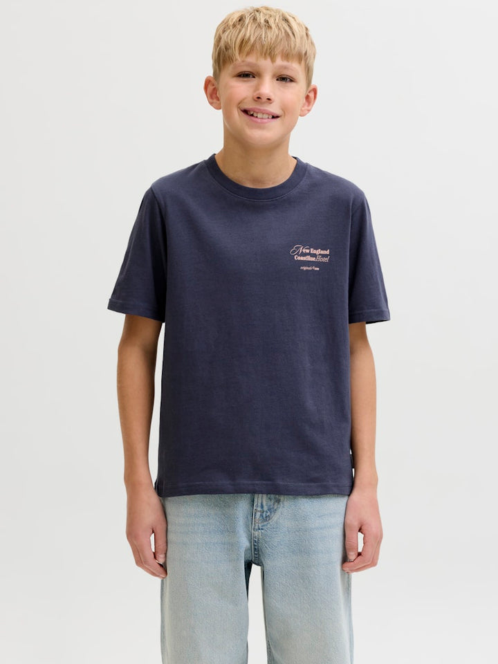Jormontauk Back Graphic Tee Ss Ea26 Jnr - Navy
