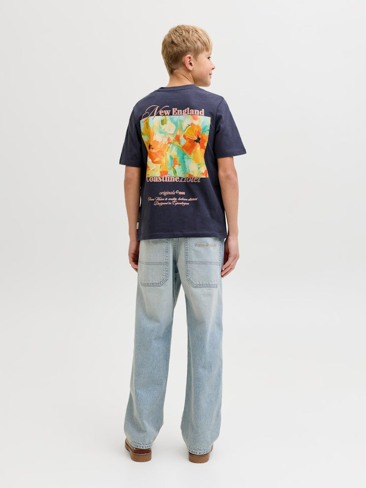 Jormontauk Back Graphic Tee Ss Ea26 Jnr - Navy