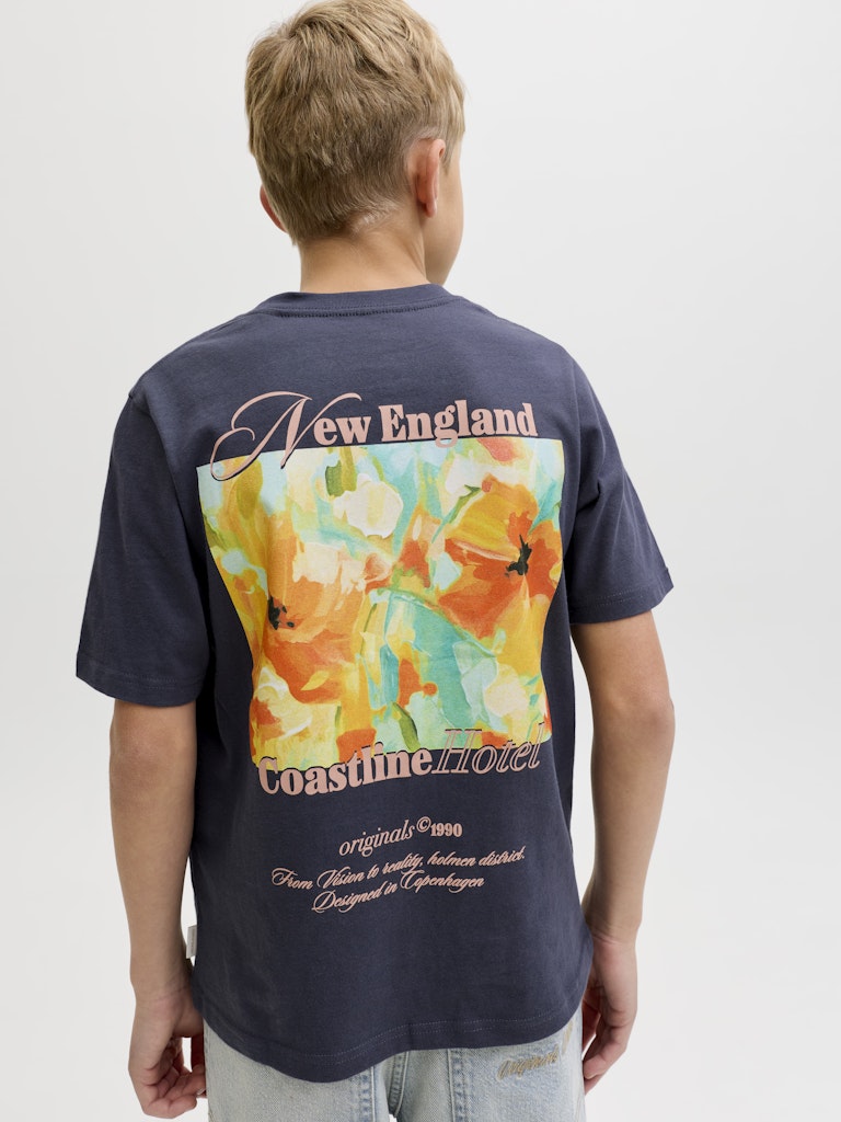 Jormontauk Back Graphic Tee Ss Ea26 Jnr - Navy