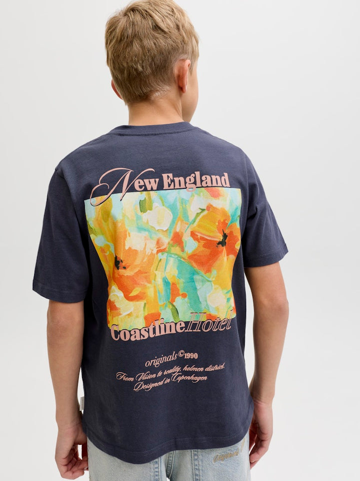 Jormontauk Back Graphic Tee Ss Ea26 Jnr - Navy
