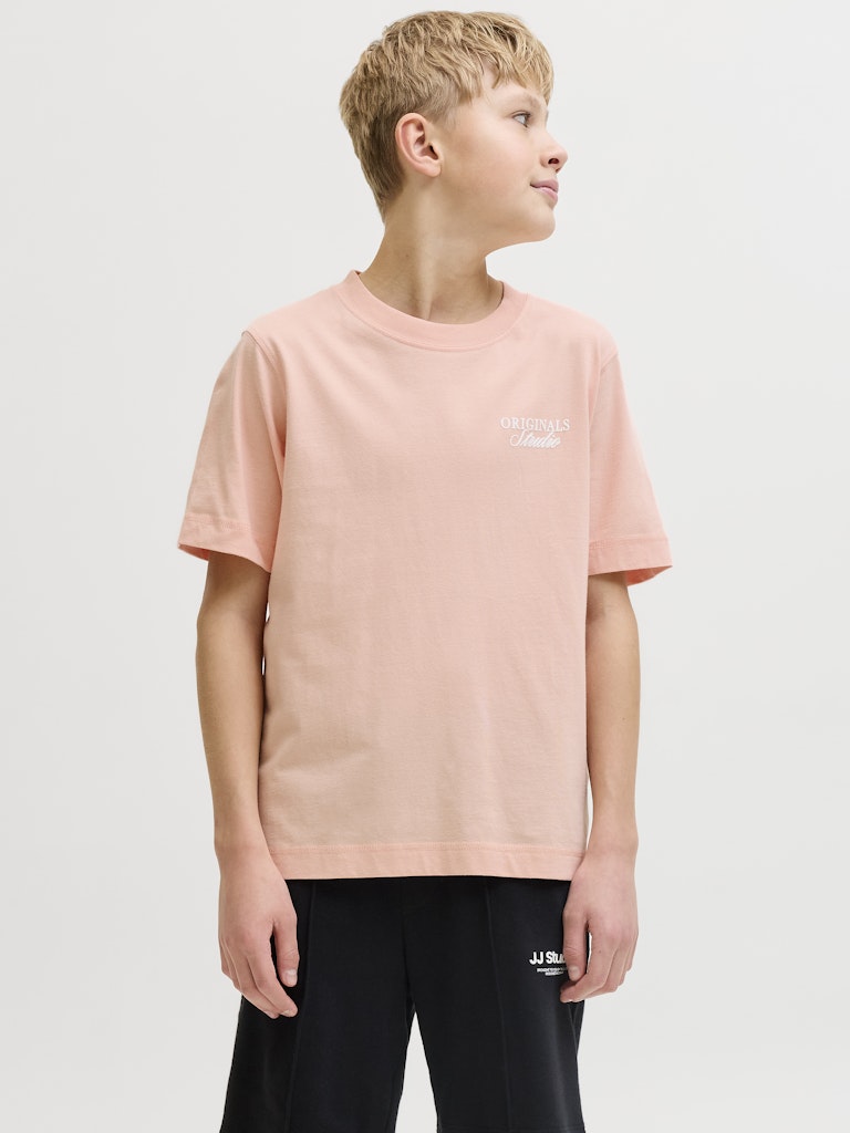 Jornorrebro Typo Tee Ss Crew Neck Sn Jnr - Zalm/peach