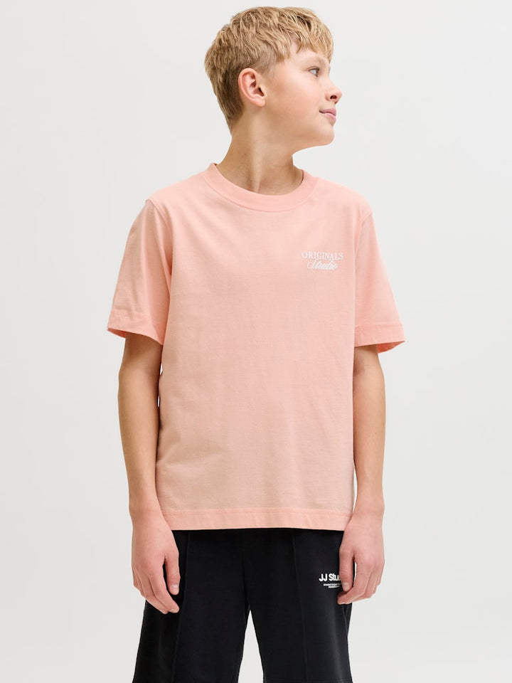 Jornorrebro Typo Tee Ss Crew Neck Sn Jnr - Zalm/peach