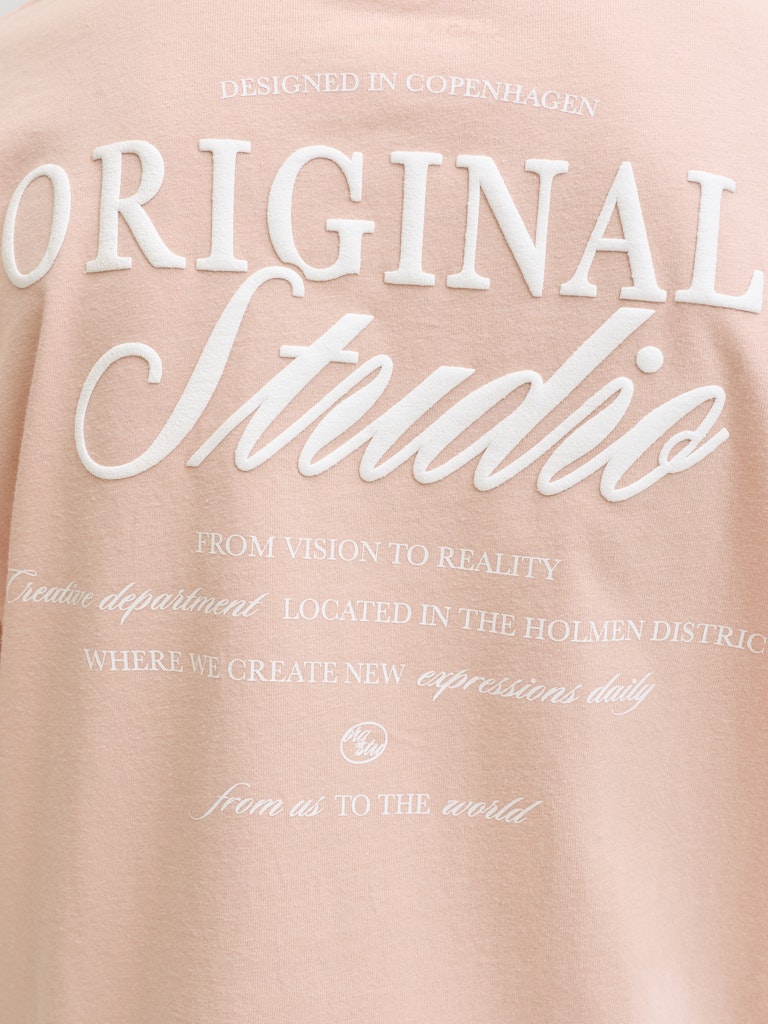 Jornorrebro Typo Tee Ss Crew Neck Sn Jnr - Zalm/peach