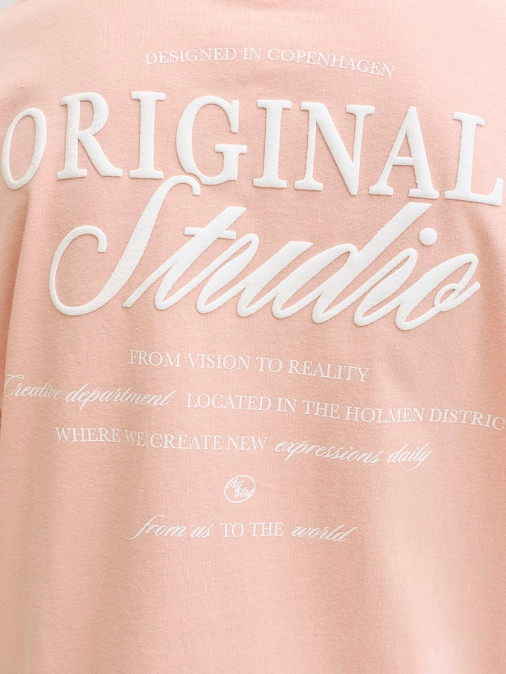 Jornorrebro Typo Tee Ss Crew Neck Sn Jnr - Zalm/peach