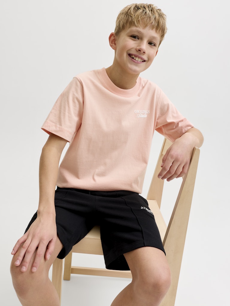 Jornorrebro Typo Tee Ss Crew Neck Sn Jnr - Zalm/peach
