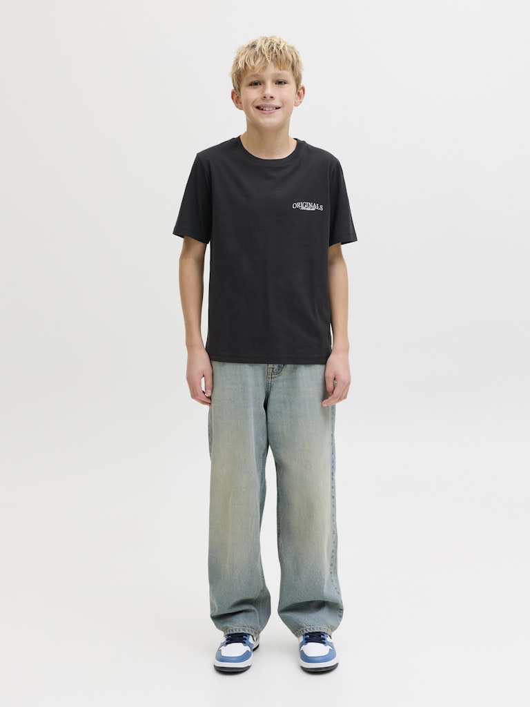 Jorcatskills Cut Out Tee Crew Neck Jnr - Zwart