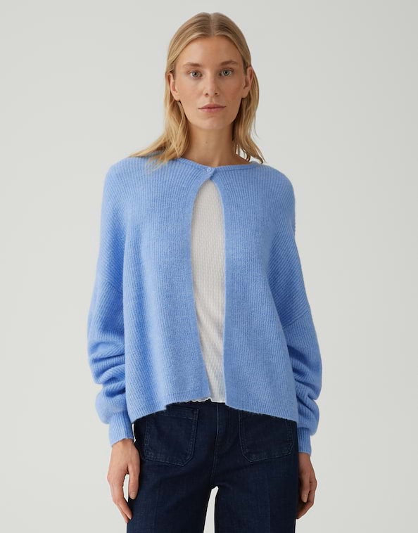 Opus Deriana vest gebreid dames lichtblauw