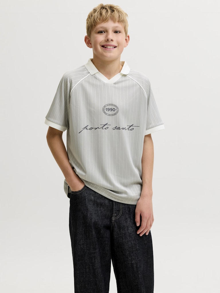 Jcoeterna Football Polo Ss Sa26 Jnr - Grijs Melee