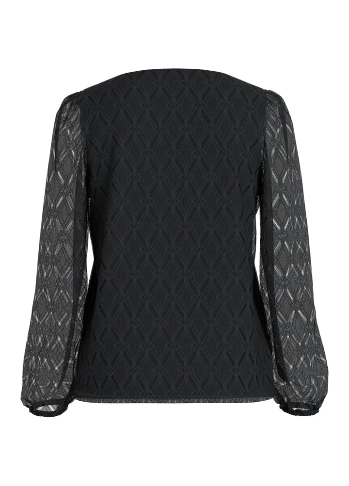 Vila 14113222 Fero t-shirt l/m zwart – dames