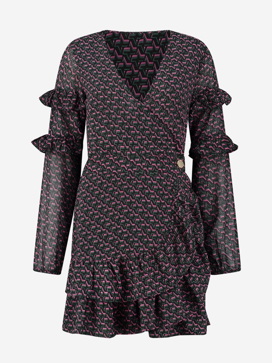 Nikkie N 5-282 2305 jurk kort dames - roze dessin