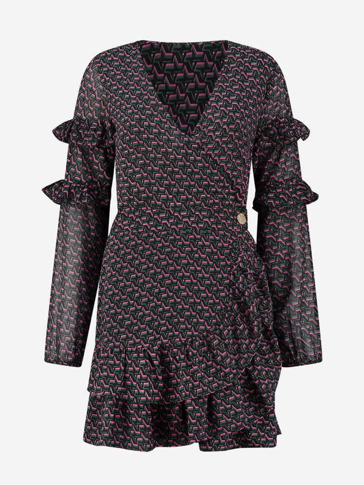 Nikkie N 5-282 2305 jurk kort dames - roze dessin