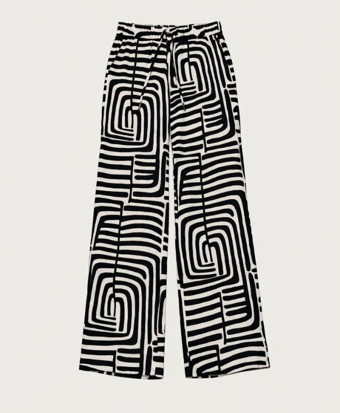 Elvira Casuals E2 26-064 Abby lange broek dames zwart dessin