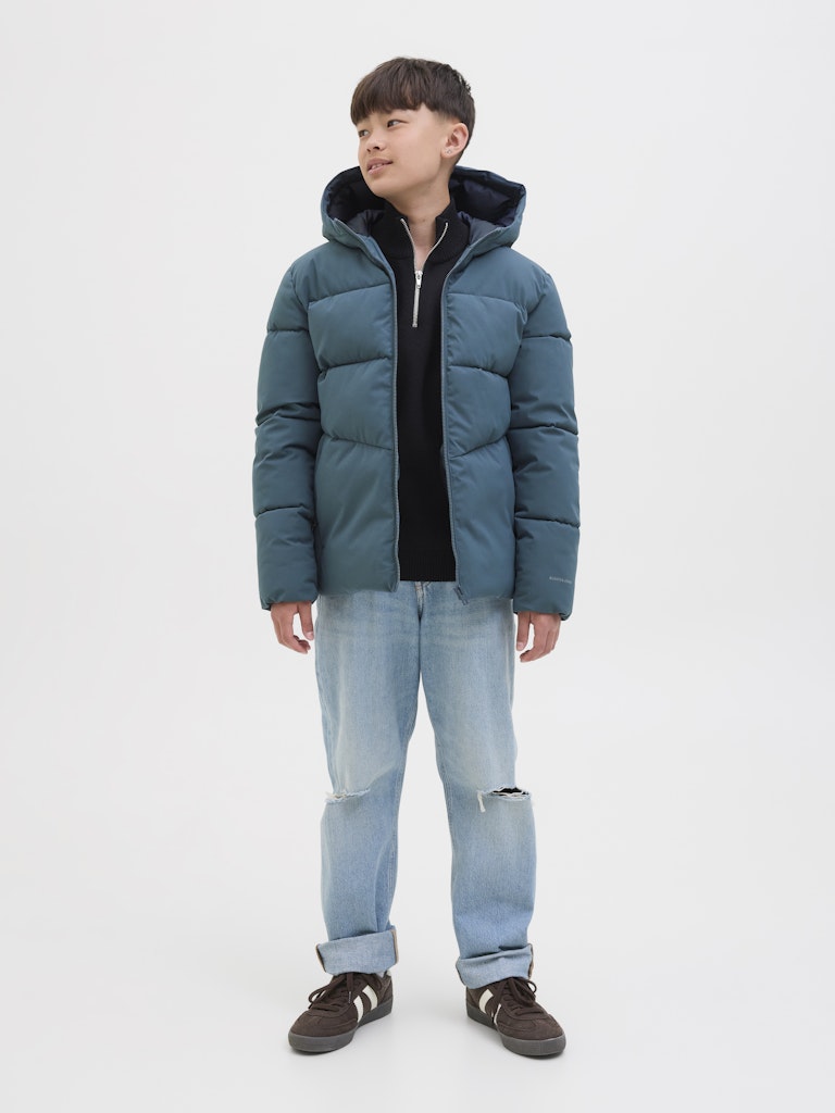 Jjglobal Puffer Jacket Jnr - Petrol Blauw