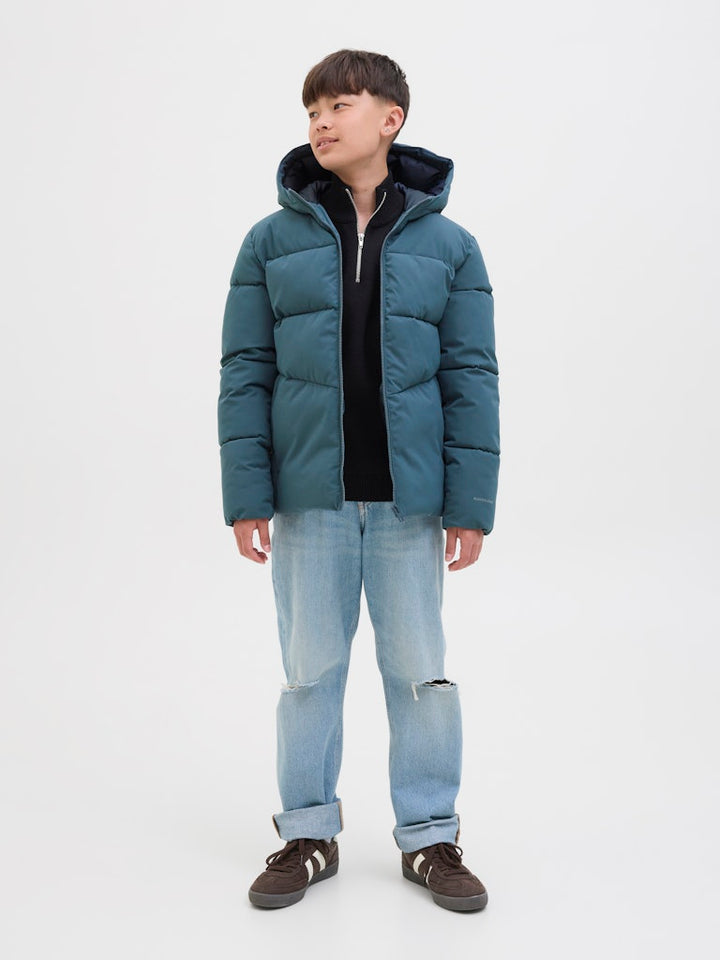 Jjglobal Puffer Jacket Jnr - Petrol Blauw