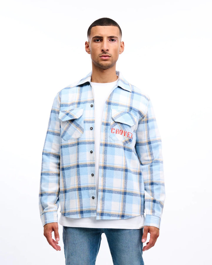 Croyez CR1-AW23-15 overhemd l/m heren – blauw dessin