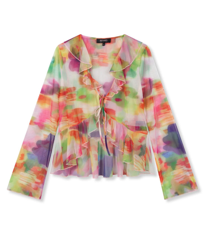 Refined department top l/m dames multicolor