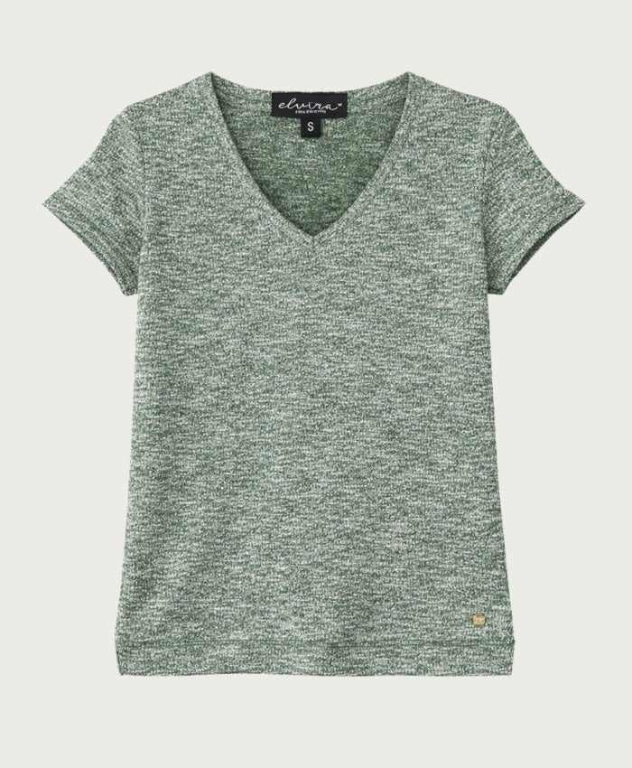 Elvira Casuals E1 26-025 Angela top k/m dames groen dessin