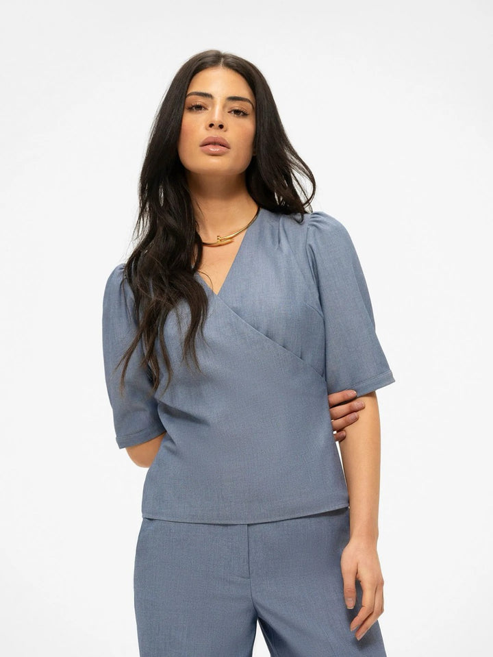 Nikkie N 6-204 2602 parisa top dames – blue denim
