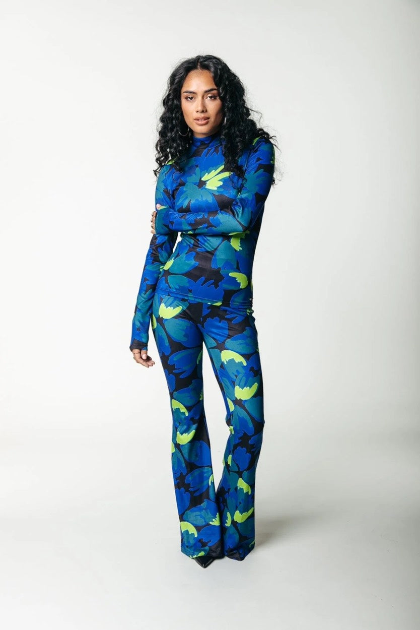 Colourful Rebel lange broek dames blauw dessin - WP115253