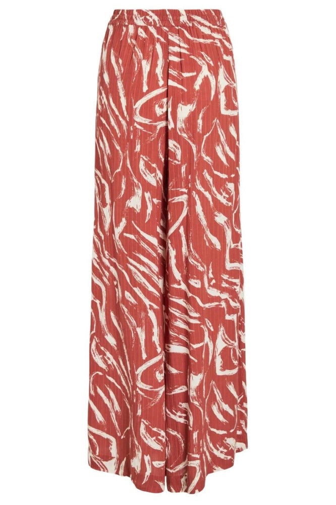 Vila Mittia lange broek dames – rood dessin
