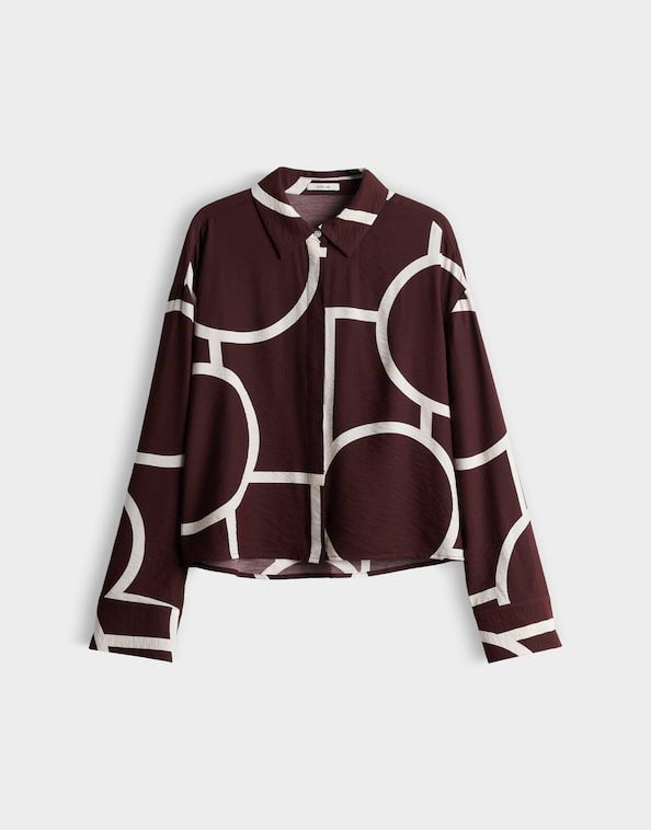Opus blouse l/m dames rood dessin – Fordoa atelier