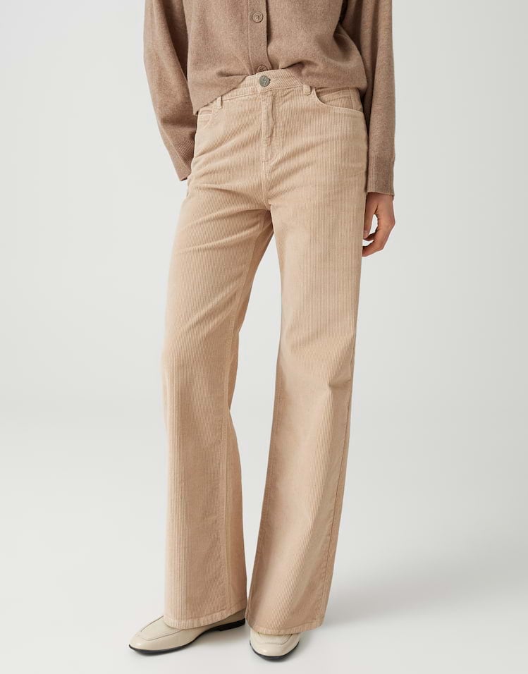 Opus Mivy cord 10607313362248 jeans regular-straight fit zand