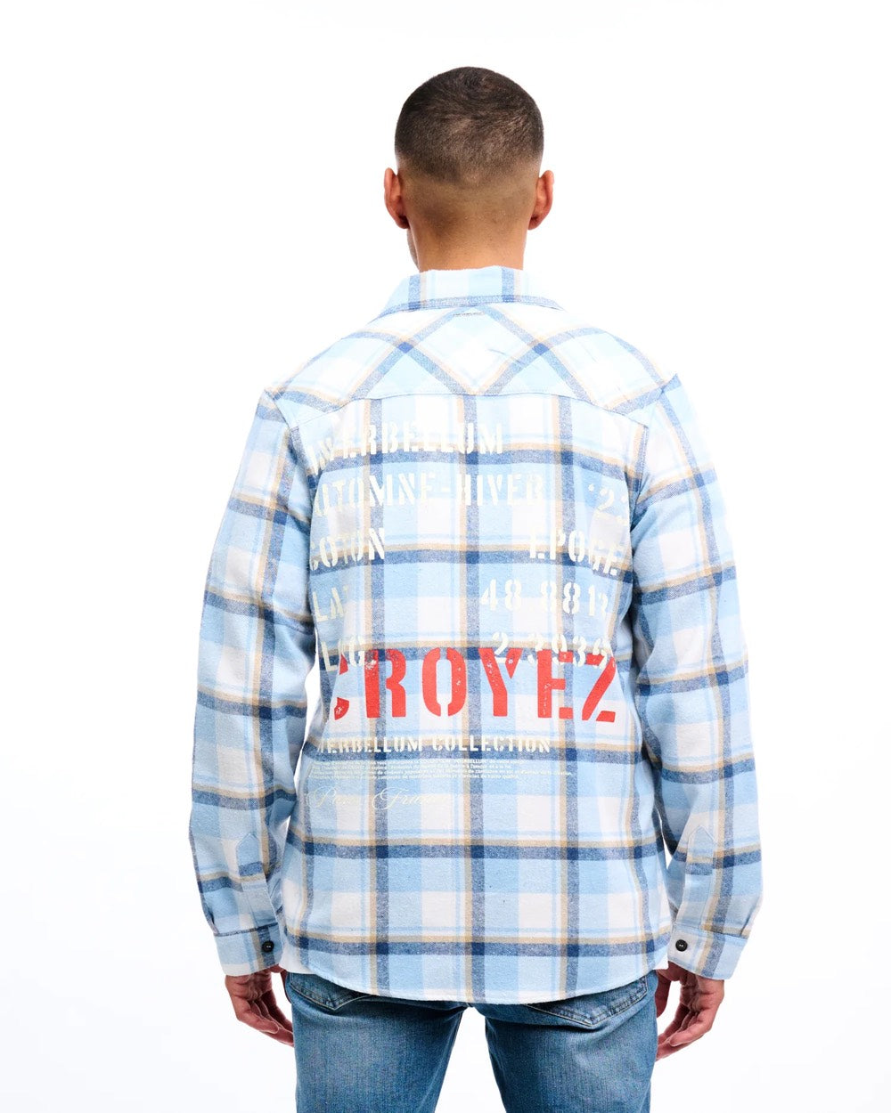 Croyez CR1-AW23-15 overhemd l/m heren – blauw dessin