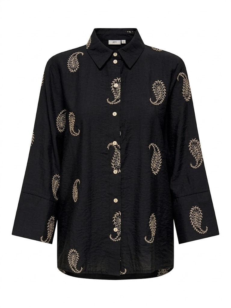 jacqueline de yong 15367956 Thea blouse l/m zwart dessin