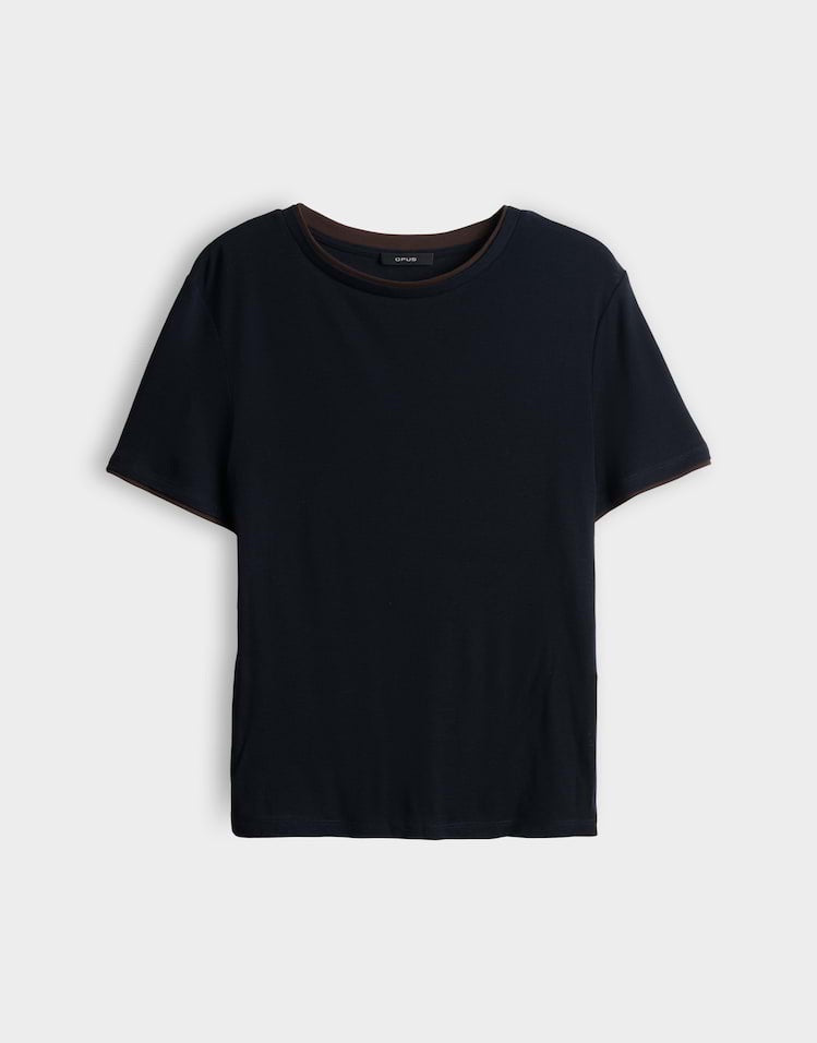 Opus Soppel T-shirt navy – dames