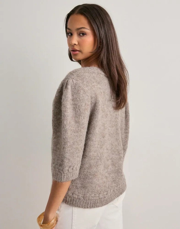 Only 15370875 Starla vest gebreid dames - taupe