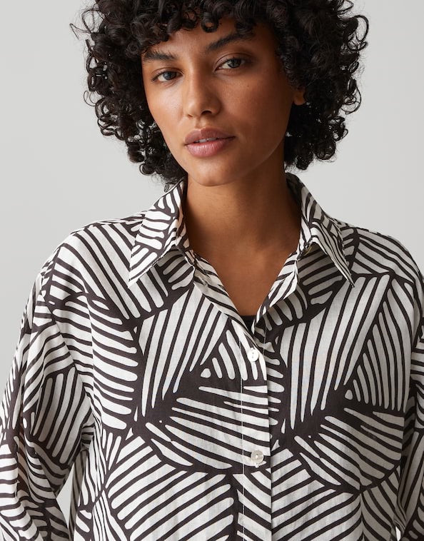 Opus Felora bota 10575214256106 blouse l/m bruin dessin