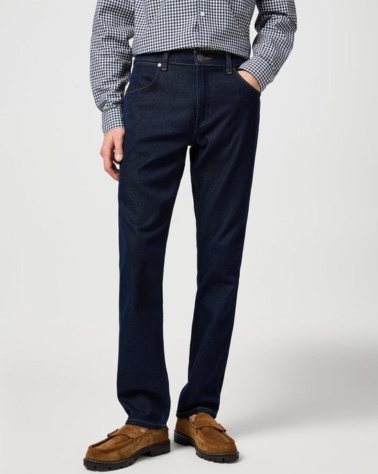 Wrangler heren jeans regular-straight fit – blue denim - L30