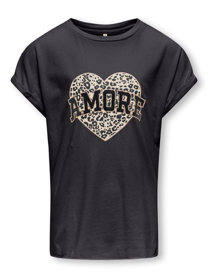 Kids Only T-shirt Lucy antraciet – meisjes