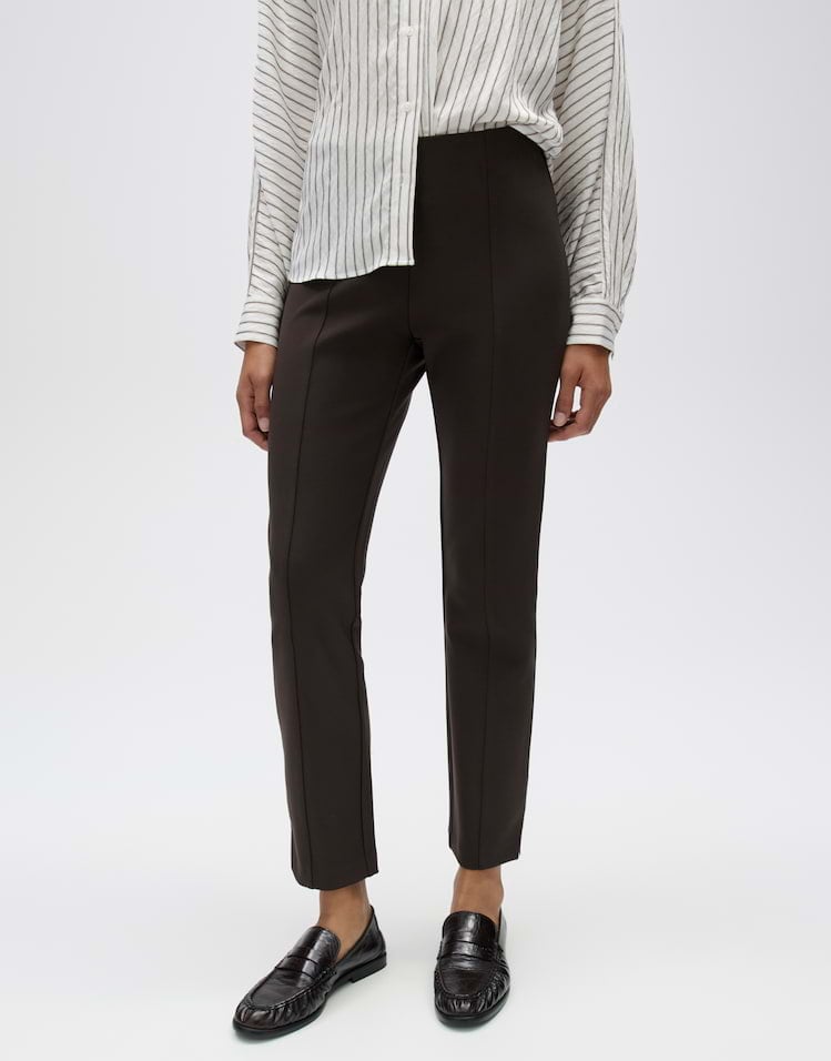 Opus Elvina night 10496113710106 lange broek zand – dames - Bruin