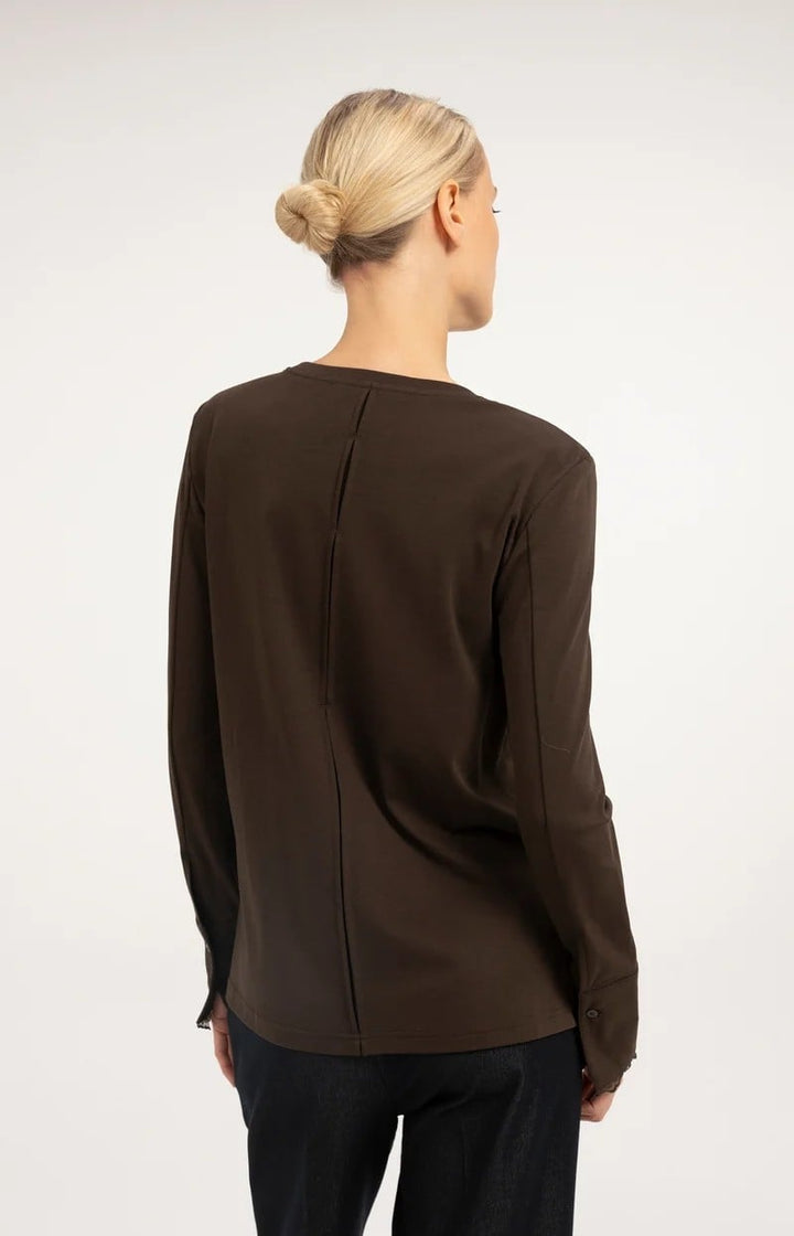 YAYA Women 01-709438-610 t-shirt l/m bruin
