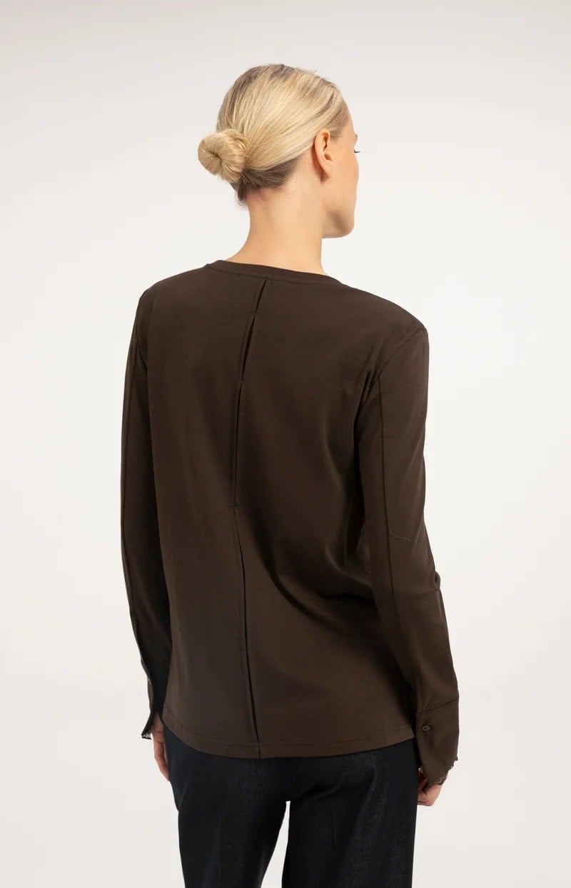 YAYA Women 01-709438-610 t-shirt l/m bruin