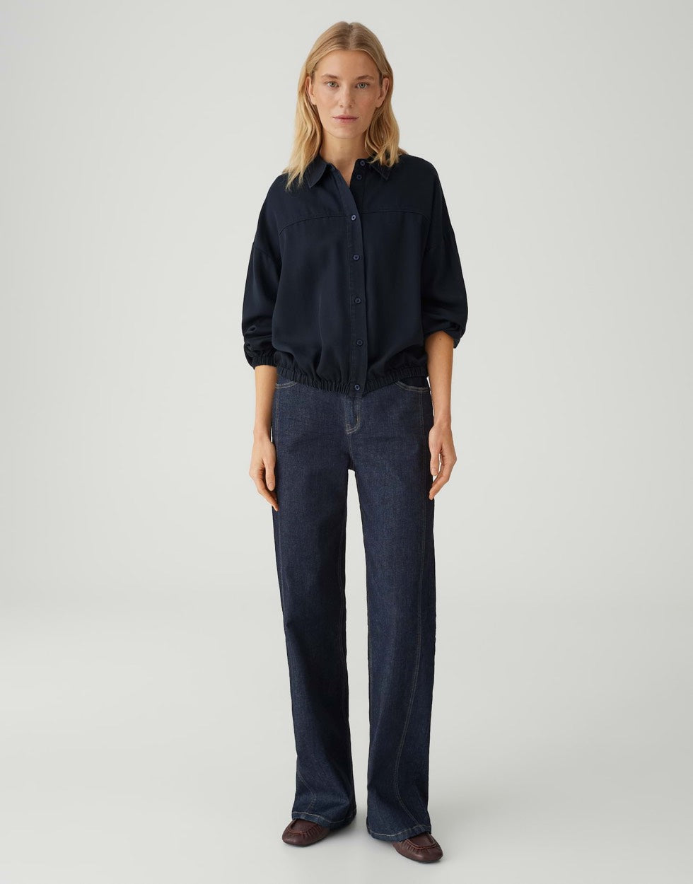 Opus blouse l/m dames navy – Fynamo 1051659114106