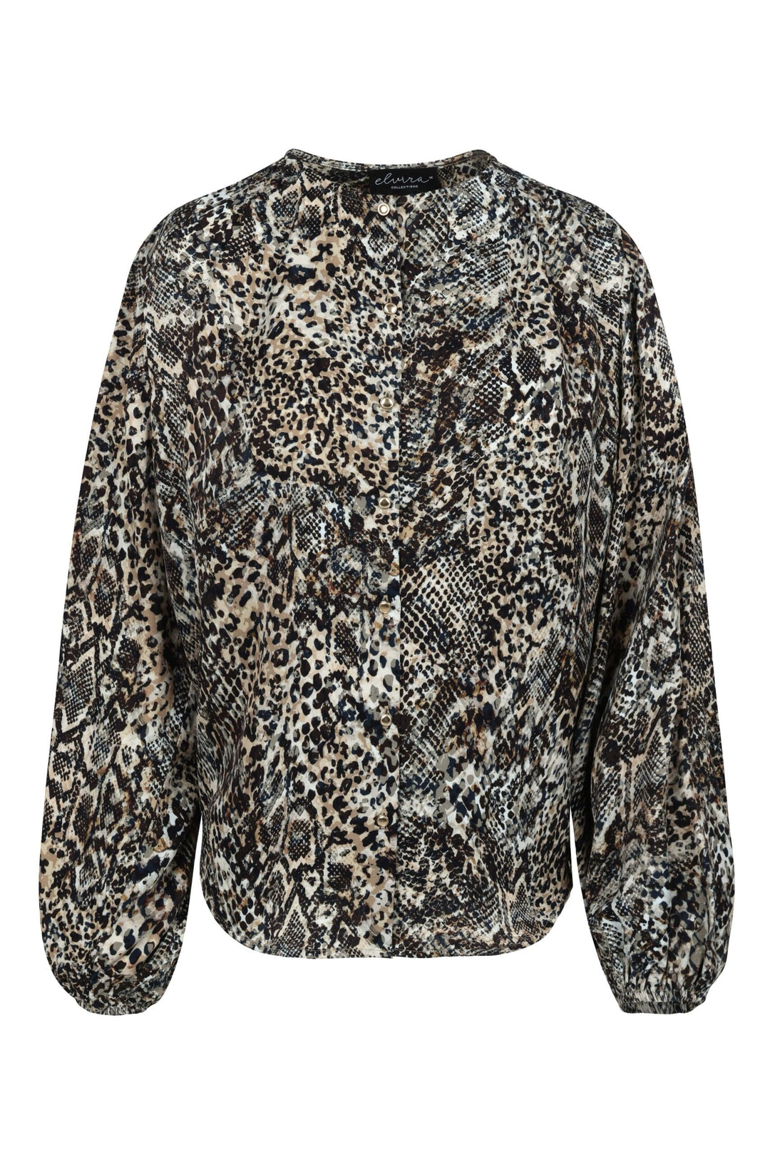 Elvira Casuals E4 25-003 blouse l/m dames – blauw dessin
