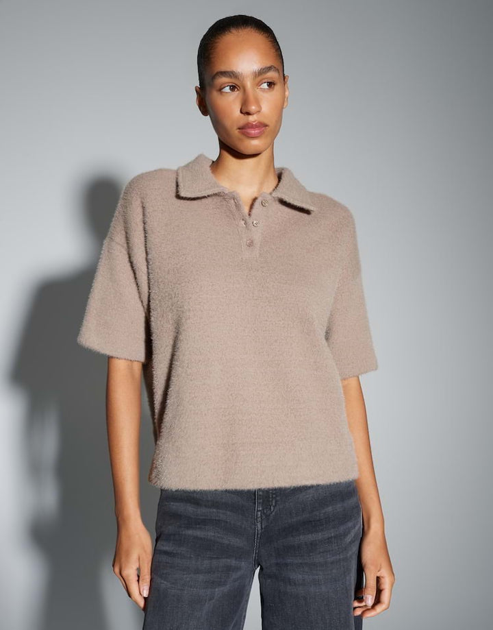 Opus polo k/m dames taupe – Geludi 10499413724392