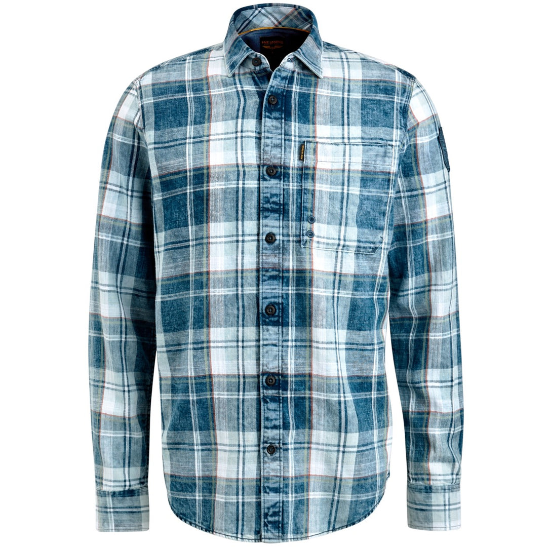 PME-Legend overhemd l/m heren blauw dessin