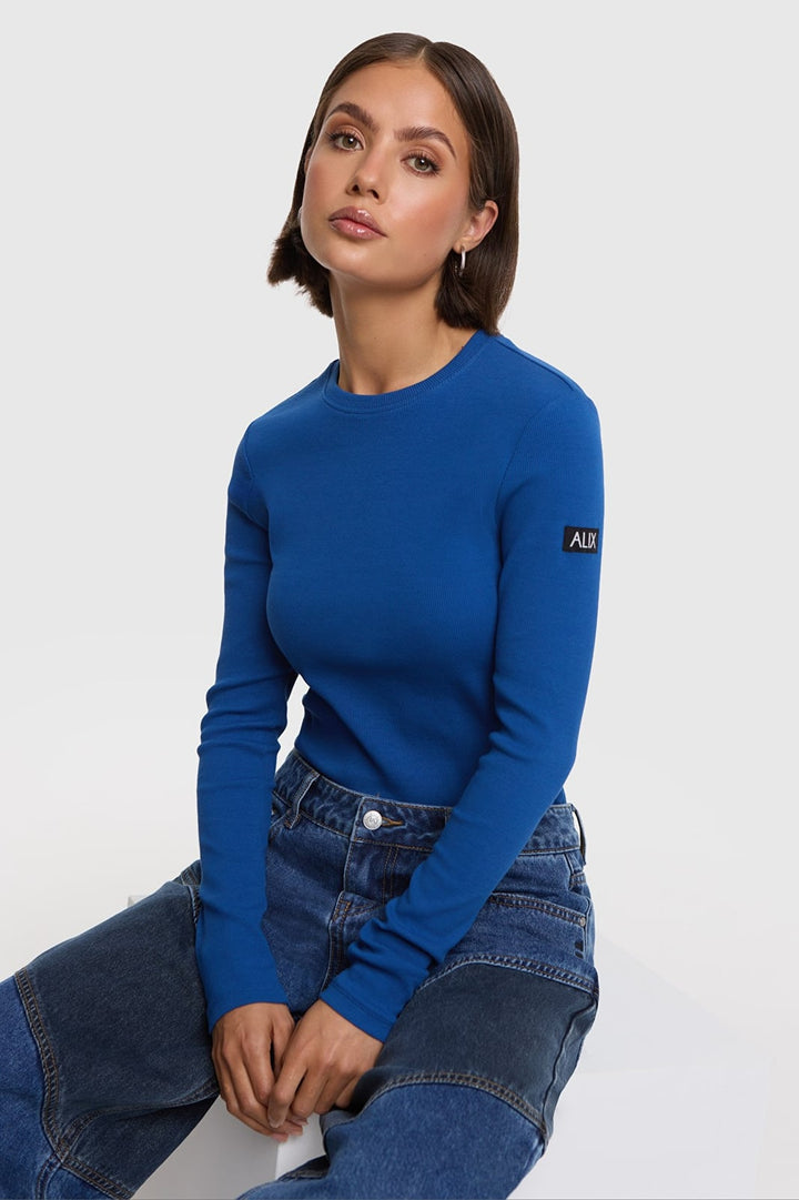 Alix the label 2609870945 t-shirt l/m dames kobalt
