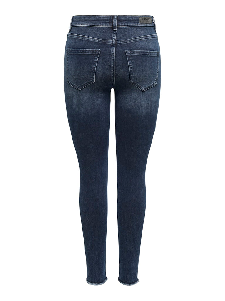 Onlblush Life Mid Sk Ank Raw Rea409 - Blue Denim
