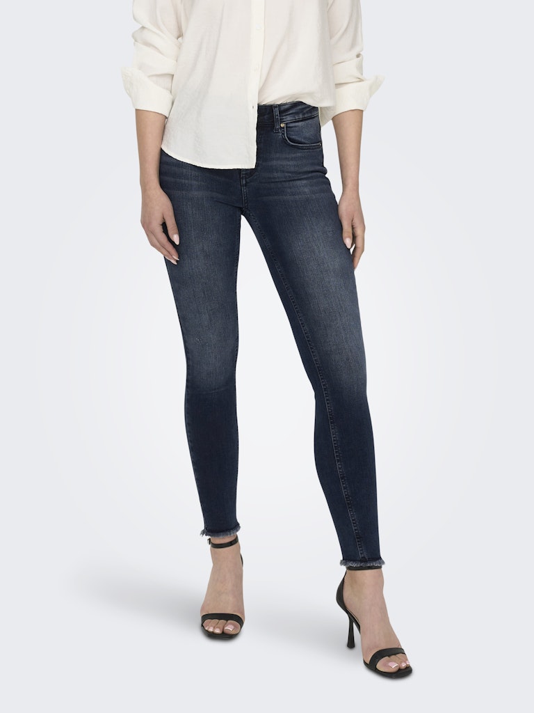 Onlblush Life Mid Sk Ank Raw Rea409 - Blue Denim