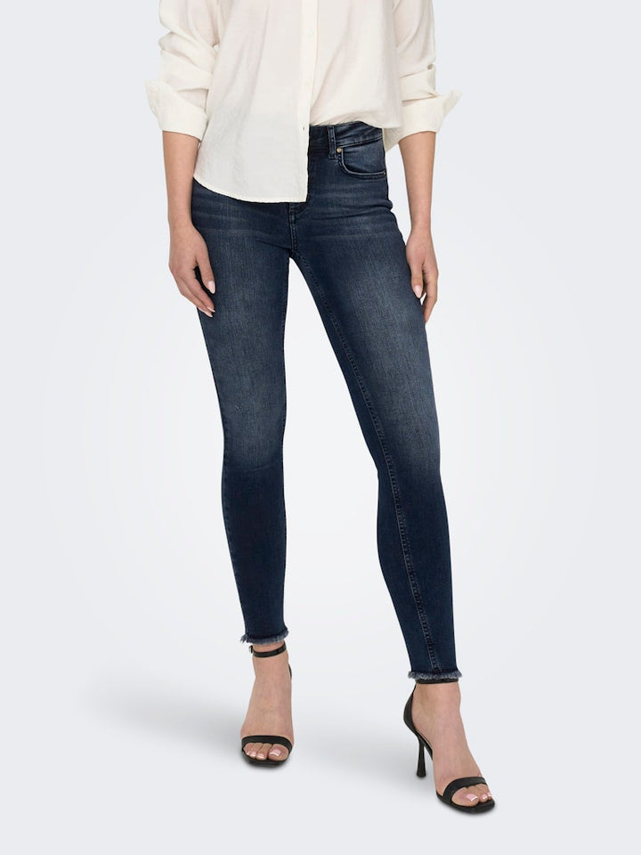 Onlblush Life Mid Sk Ank Raw Rea409 - Blue Denim