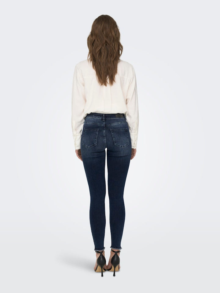 Onlblush Life Mid Sk Ank Raw Rea409 - Blue Denim