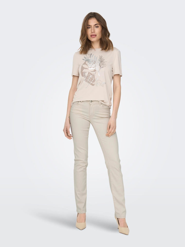 Onlalicia Reg Strt Dnm Dot019 - Ecru
