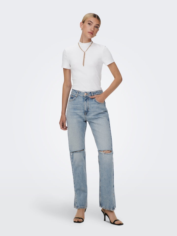Onlbillie Ex Hw Straight Slit Jns D - Blue Denim